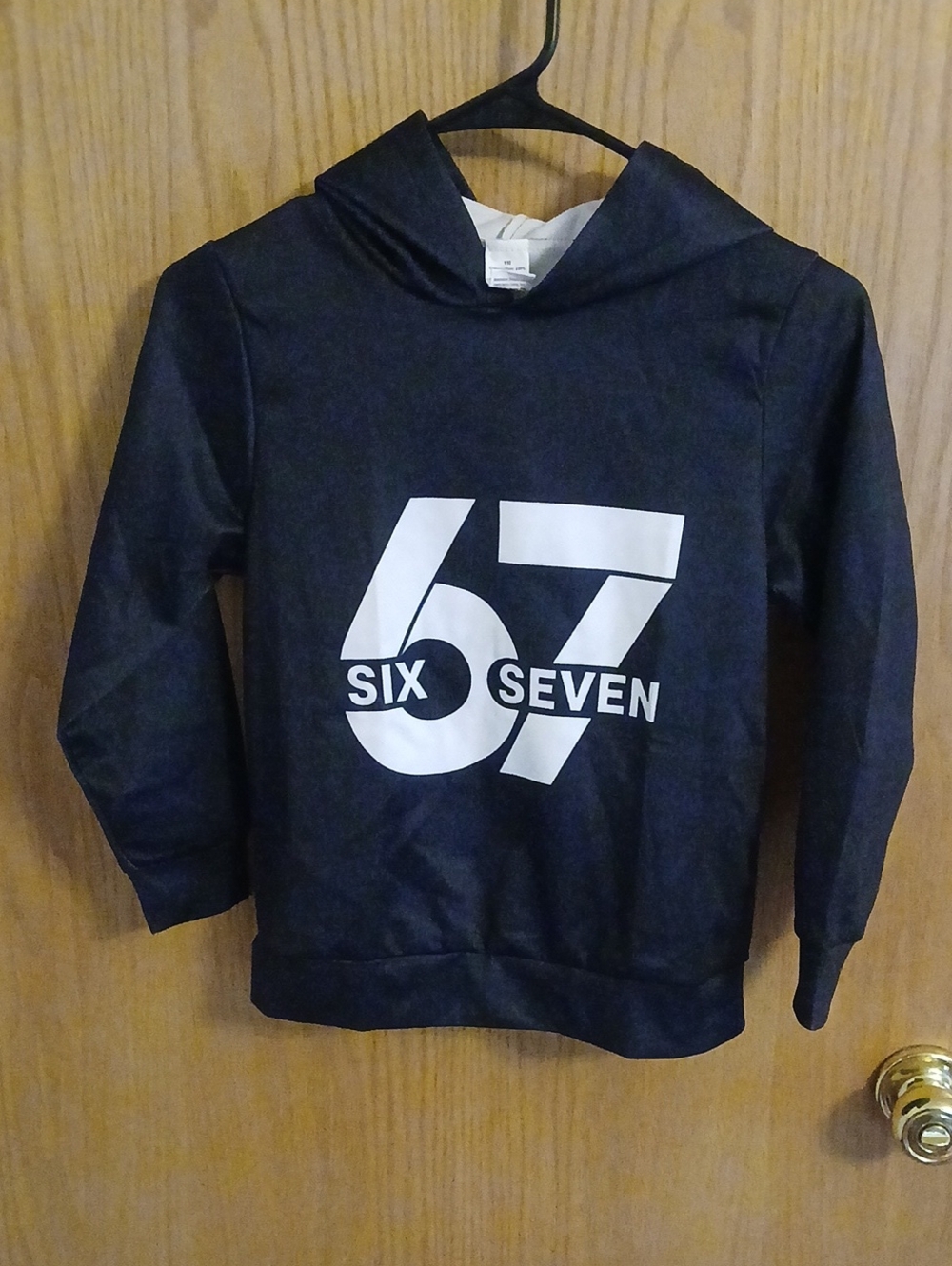 Black '67' Graphic Hooded Kids Top